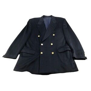 Lanvin Classique Blazer Men Sz EU 52/US 42 Cashmere Black Double Breasted Italy